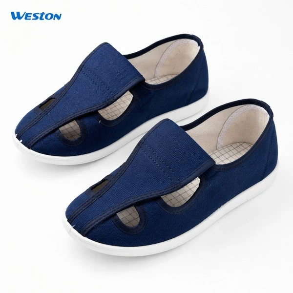 ESD Four-Hole Canvas Work Shoes side view