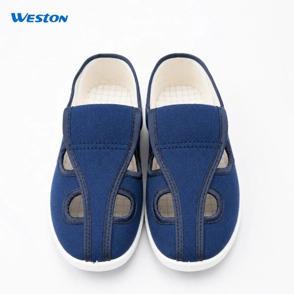 ESD Four-Hole Canvas Work Shoes upsidedown view